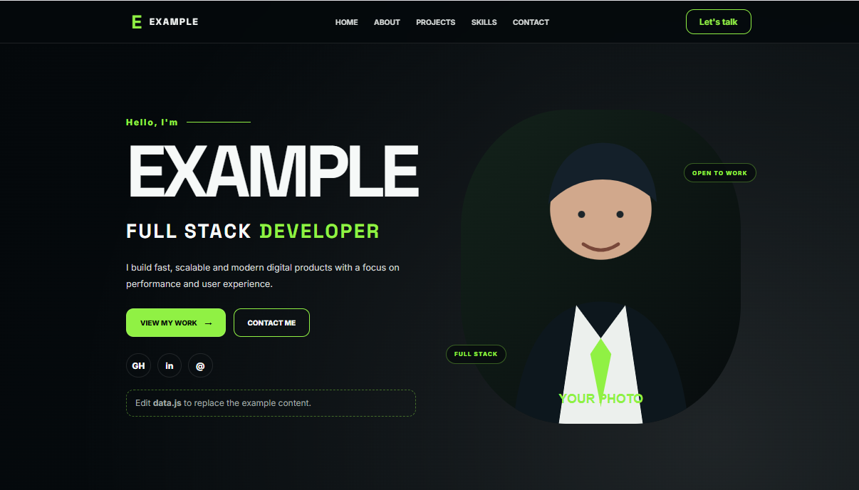 Portfolio Template 1 screenshot